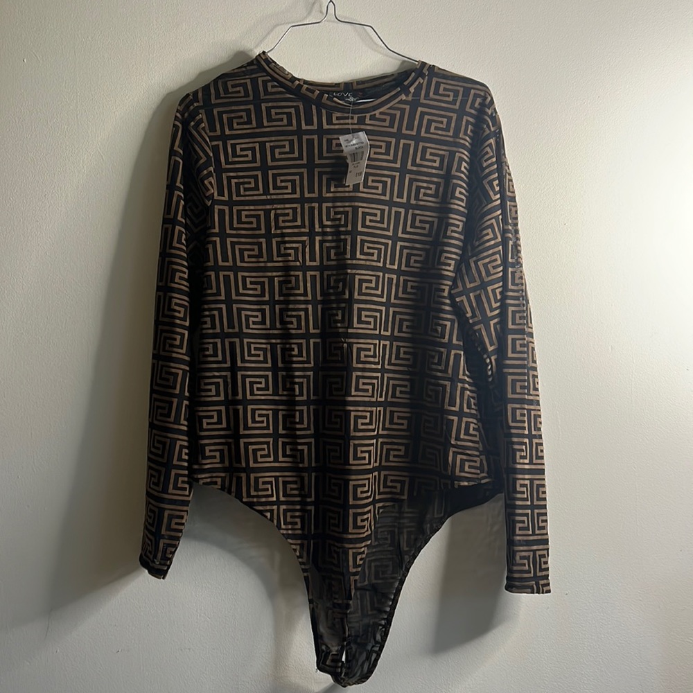 Brown and Black Bodysuit